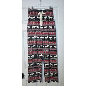 LAZY ONE Mens Moose Pajama Bottoms‎ Sz M Red Gray